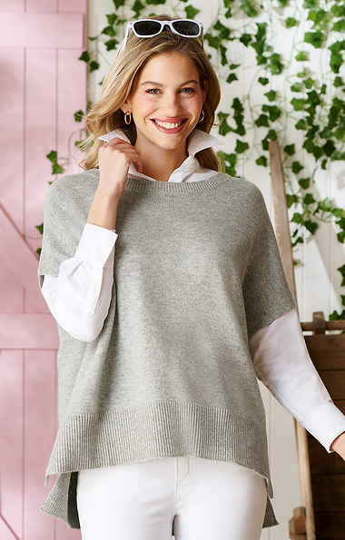 Ladies Cashmere Blend Tabard Top