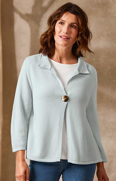 Ladies Single Button Back Vent Cardigan