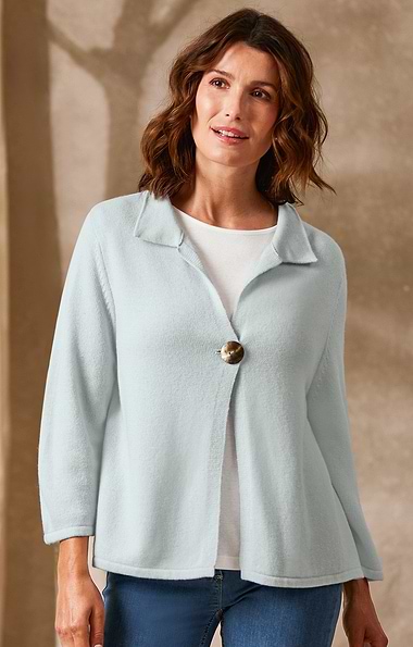 Ladies Single Button Back Vent Cardigan