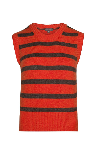Ladies Lambswool Cashmere Stripe Slipover