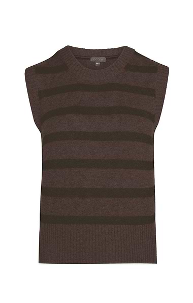Ladies Lambswool Cashmere Stripe Slipover