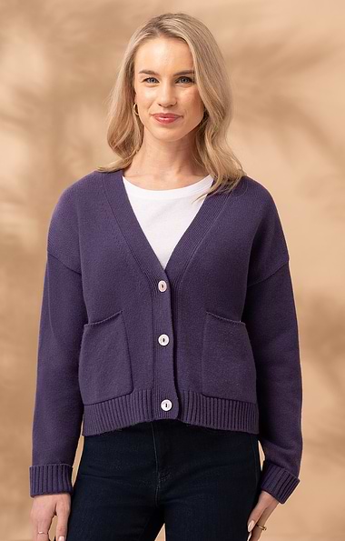 Ladies Gab Cashmere & Lambswool Pocket Cardigan
