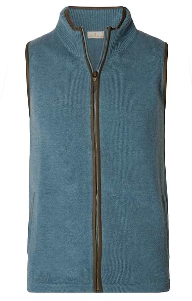 Ladies Men's Trim Lambswool & Cashmere Gilet