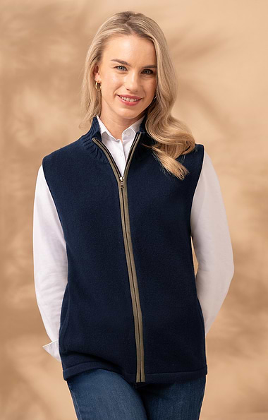 Ladies Cashmere Blend Trim Gilet