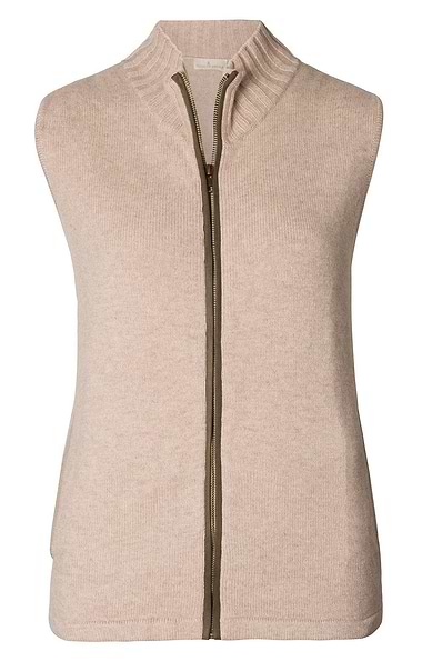 Ladies Cashmere Blend Trim Gilet