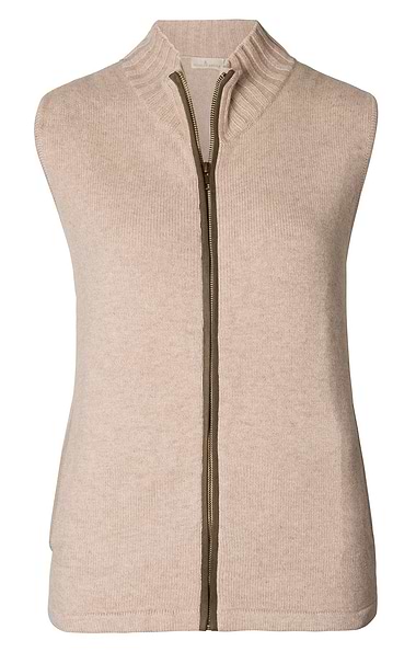 Ladies Cashmere Blend Trim Gilet