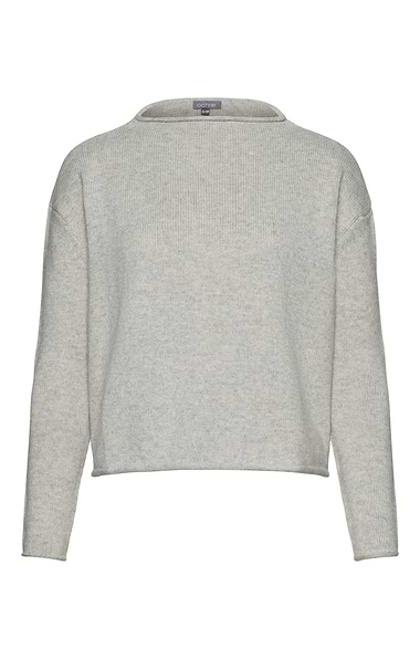 Ladies Cashmere & Lambswool Roll Edge Boat Neck Boxy Jumper