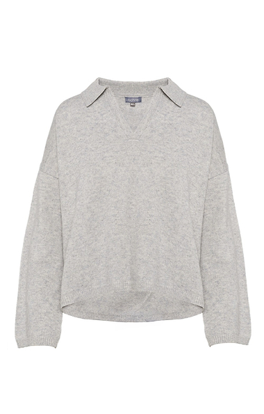 Ladies Lambswool Cashmere Shirt Neck Jumper