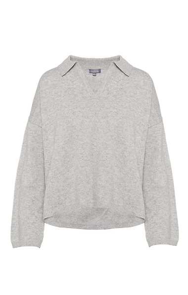 Ladies Lambswool Cashmere Shirt Neck Jumper