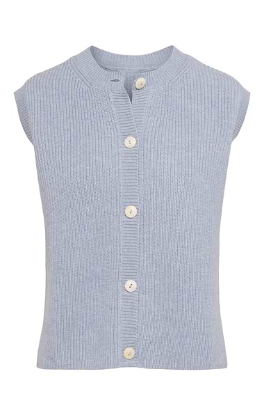 Ladies Cashmere Lambswool Ribbed Waistcoat