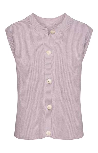 Ladies Cashmere Lambswool Ribbed Waistcoat