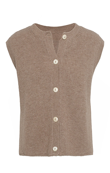 Ladies Cashmere Lambswool Ribbed Waistcoat