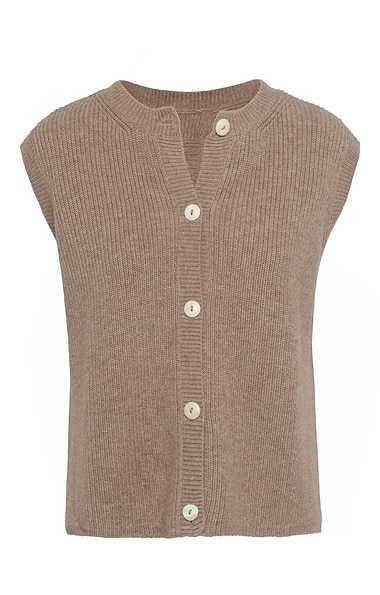 Ladies Cashmere Lambswool Ribbed Waistcoat