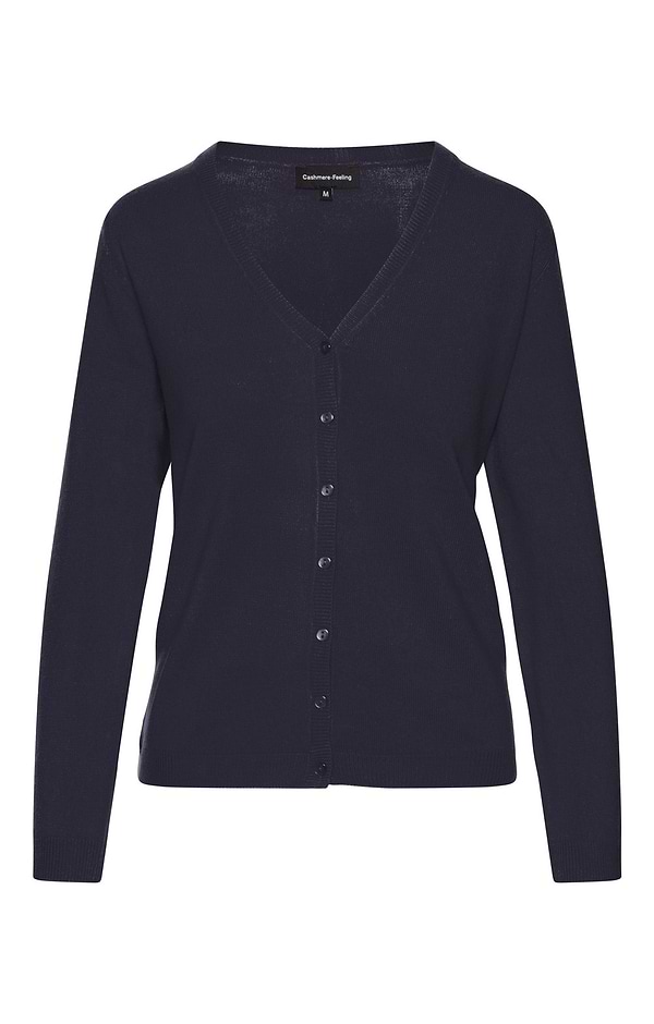 Ladies Cashmere-Like V-Neck Cardigan