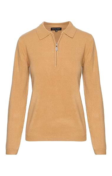 Ladies Cashmere Feel Zip Polo