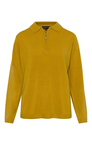 Ladies Cashmere Feel Zip Polo