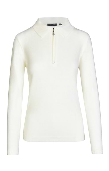 Ladies Cashmere Feel Zip Polo