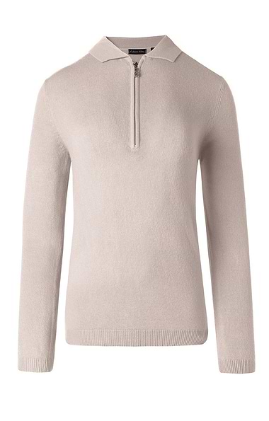 Ladies Cashmere Feel Zip Polo