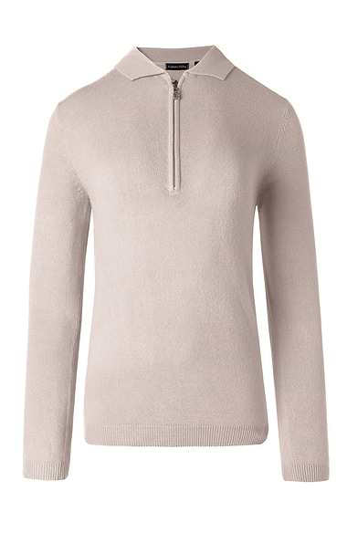 Ladies Cashmere Feel Zip Polo
