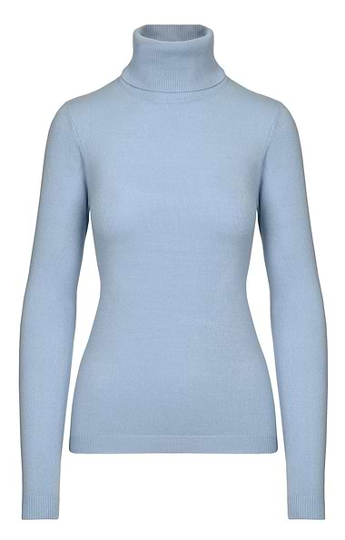 Ladies Cashmere Like Roll Neck Top