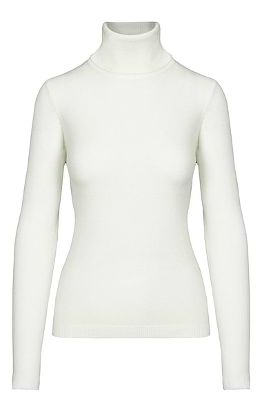 Ladies Cashmere Like Roll Neck Top