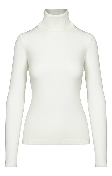 Ladies Cashmere Like Roll Neck Top