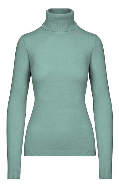 Ladies Cashmere Like Roll Neck Top
