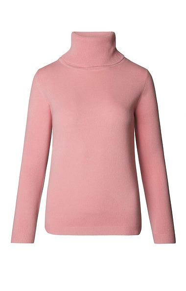 Ladies Cashmere Like Roll Neck Top