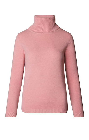 Ladies Cashmere Like Roll Neck Top