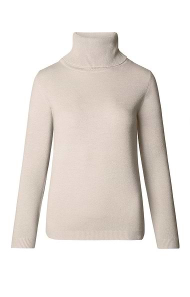 Ladies Cashmere Like Roll Neck Top