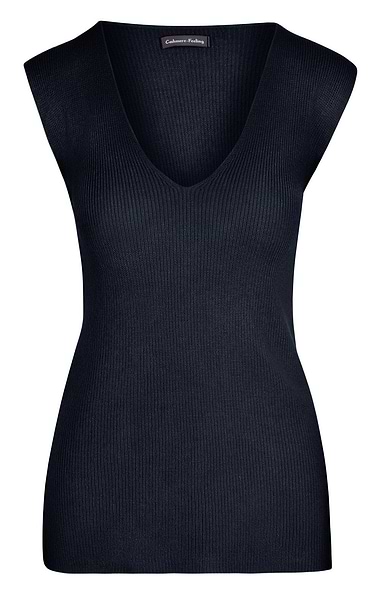Ladies Cashmere Feel Rib Slipover