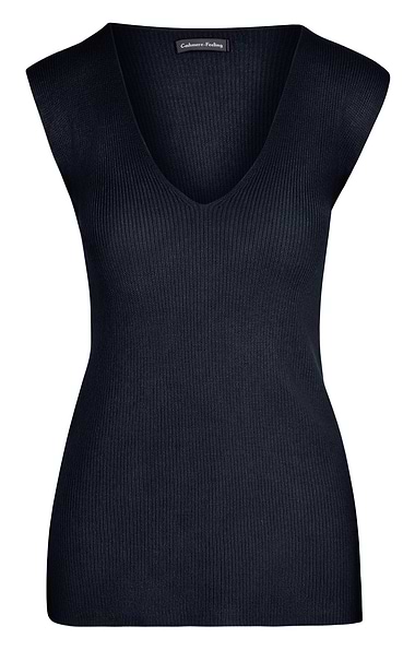 Ladies Cashmere Feel Rib Slipover