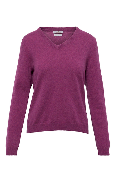 Ladies 2-Ply Cashmere V-Neck Sweater