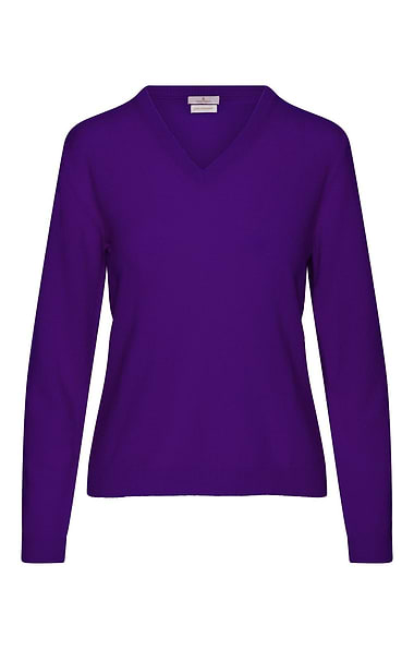 Ladies 2-Ply Cashmere V-Neck Sweater