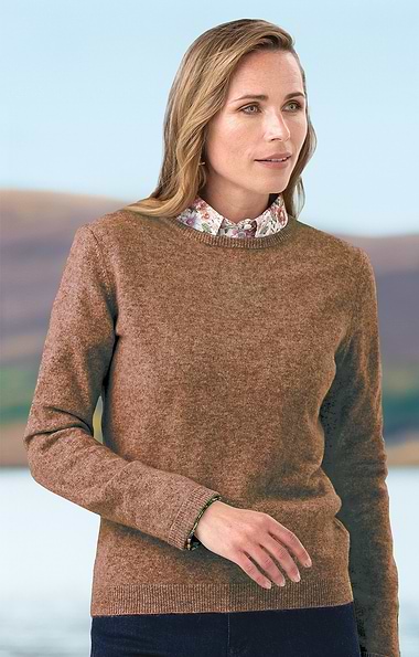 Ladies Two-Ply Cashmere Crew Neck