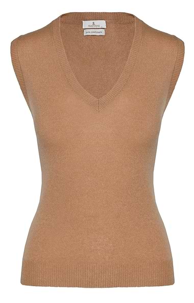 Ladies Cashmere Sleeveless V-Neck Sweater