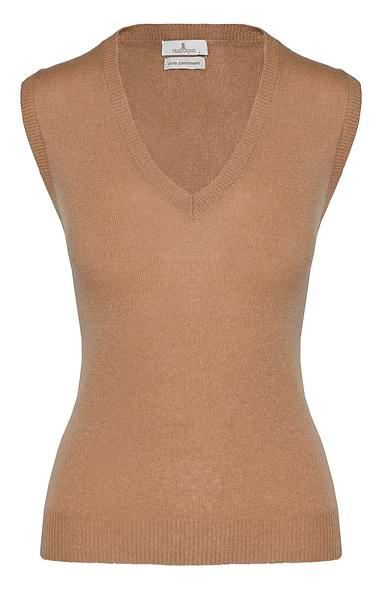 Ladies Cashmere Sleeveless V-Neck Sweater