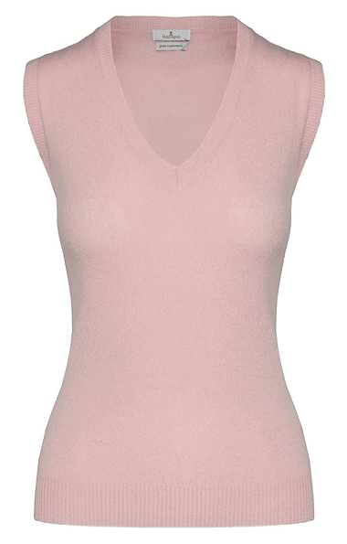 Ladies Cashmere Sleeveless V-Neck Sweater