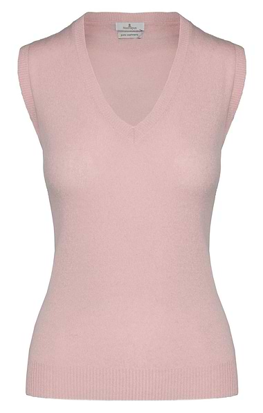 Ladies Cashmere Sleeveless V-Neck Sweater