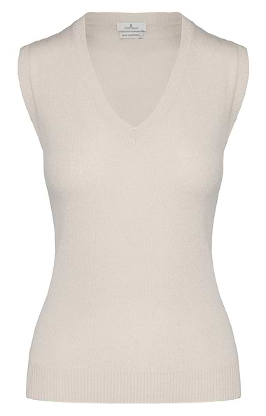 Ladies Cashmere Sleeveless V-Neck Sweater