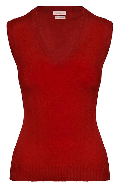Ladies Cashmere Sleeveless V-Neck Sweater