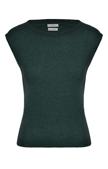 Ladies Sleeveless Cashmere Crew Neck Sweater