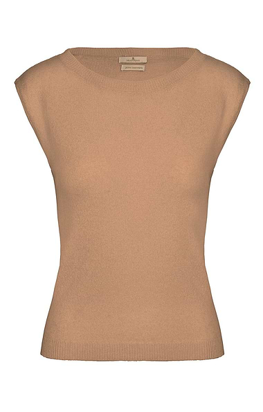 Ladies Sleeveless Cashmere Crew Neck Sweater
