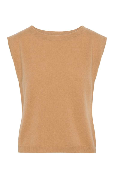 Ladies Sleeveless Cashmere Crew Neck Sweater