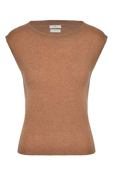 Ladies Sleeveless Cashmere Crew Neck Sweater