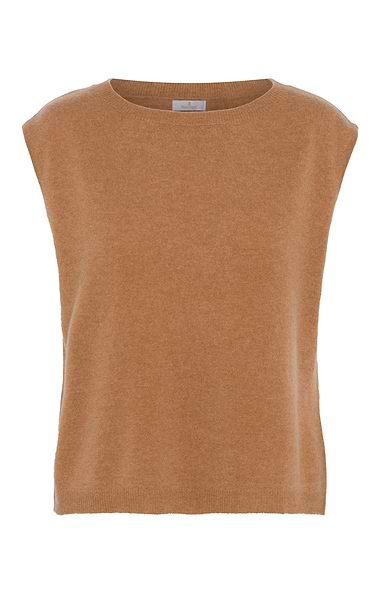 Ladies Sleeveless Cashmere Crew Neck Sweater