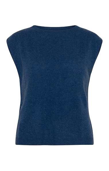 Ladies Sleeveless Cashmere Crew Neck Sweater