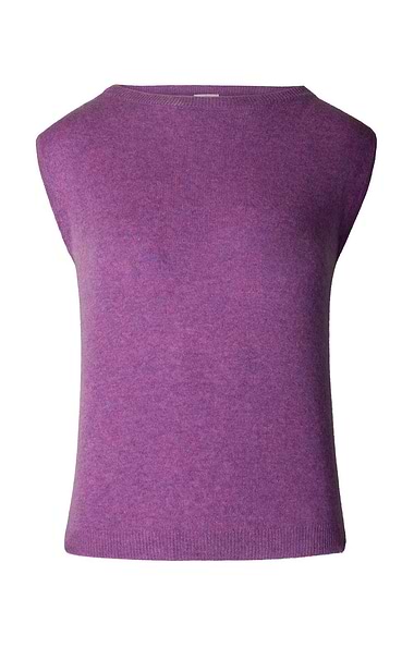 Ladies Sleeveless Cashmere Crew Neck Sweater