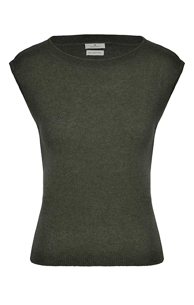 Ladies Sleeveless Cashmere Crew Neck Sweater