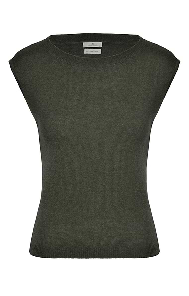Ladies Sleeveless Cashmere Crew Neck Sweater